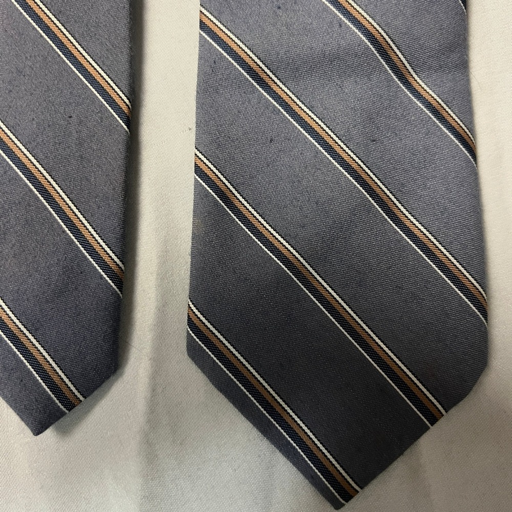 G Galvani Gray Stripe Silk Necktie Formal‎ Business Classic 4" Business Academia